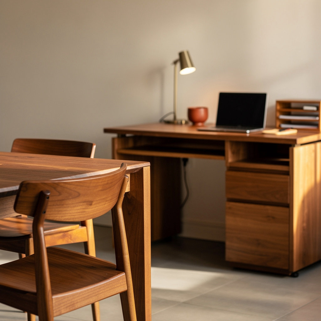 Home Decorati professional dining room and office furniture showcasing custom wooden design and craftsmanship in Barka, Oman